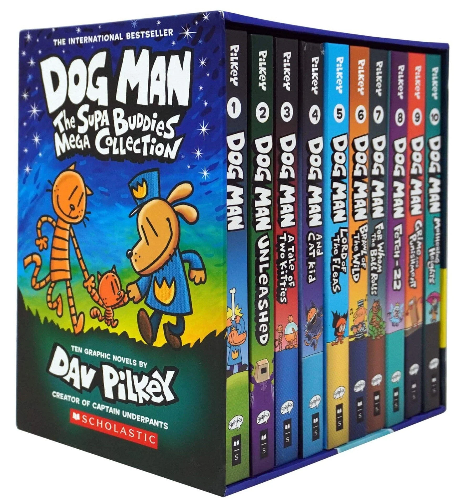 Dog Man 1-10: The Supa Buddies Mega Set by Dav Pilkey | Amazing Books